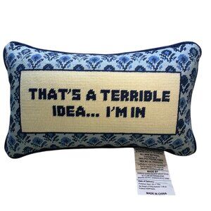 Viral Tik Tok "That's a terrible idea....I'm in" Hooked Pillow NWT